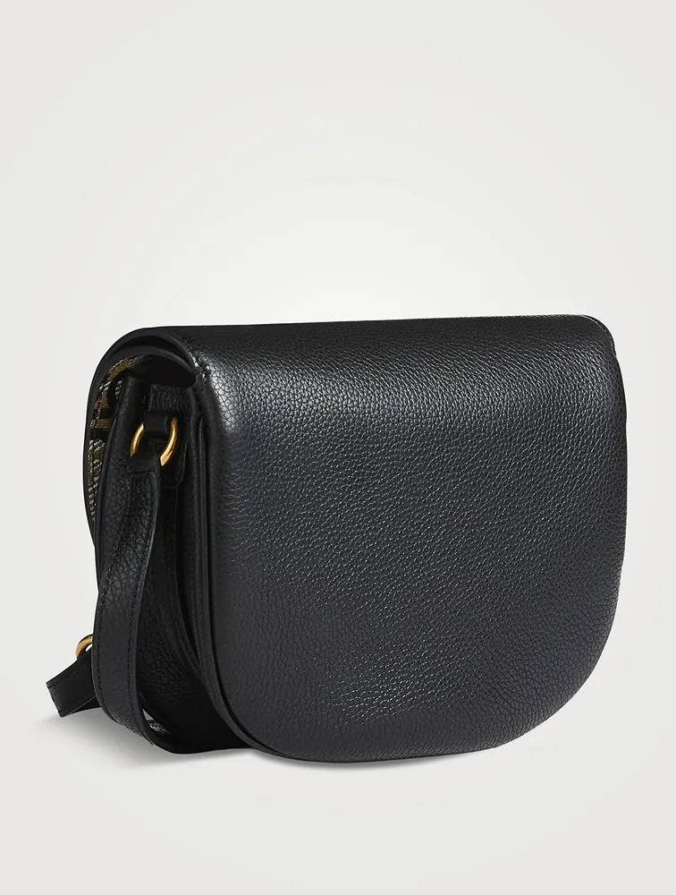 Gancini Leather Saddle Bag