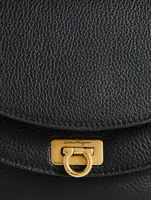 Gancini Leather Saddle Bag