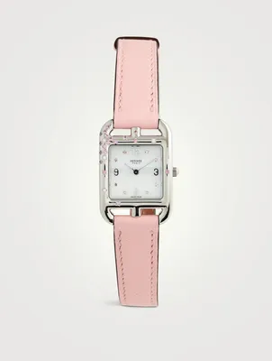 Cape Cod PM Leather Strap Watch With Diamonds And Sapphire