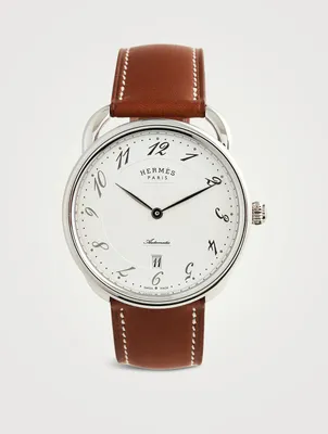 Arceau Leather Strap Watch, 40mm
