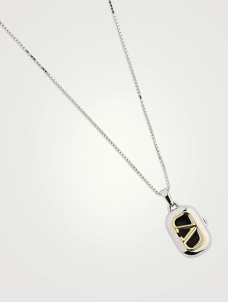 VLOGO Locket Pendant Necklace