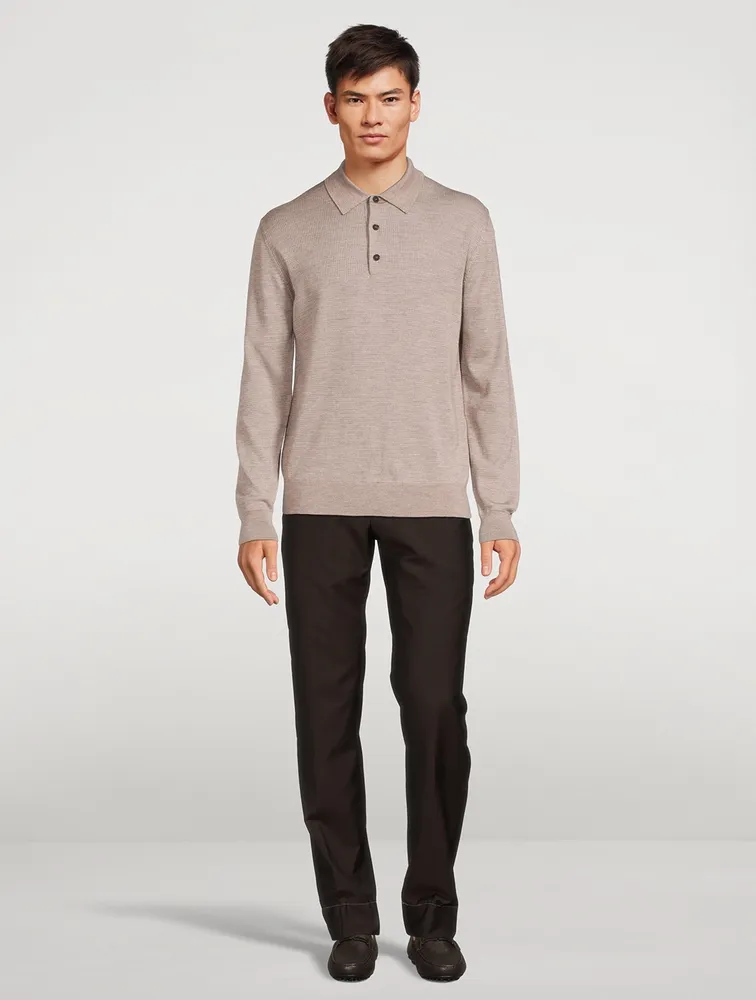 Cashmere Wool And Silk Polo Shirt