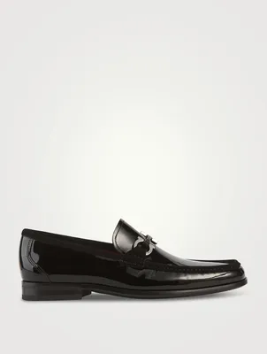 Patent Leather Loafers With Gancini Ornament