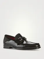Patent Leather Loafers With Gancini Ornament