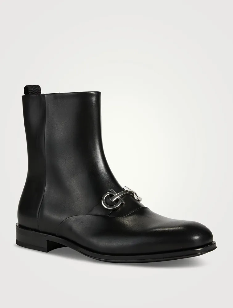Gancini Leather Boots