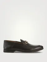 Leather Loafers With Gancini Ornament