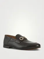 Leather Loafers With Gancini Ornament