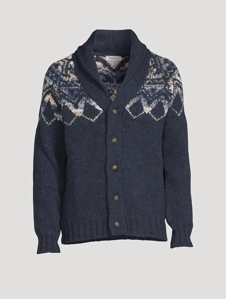 Wool And Alpaca Cowichan Jacquard Cardigan