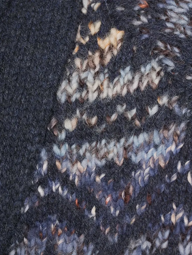 Wool And Alpaca Cowichan Jacquard Cardigan