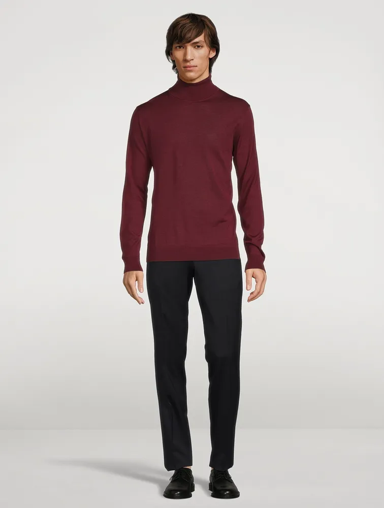 Melville Wool Silk And Cashmere Long-Sleeve Polo