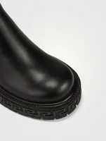 Greca Leather Chelsea Boots