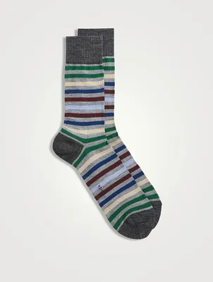Wool-Blend Striped Socks