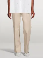 Cotton Gabardine Straight-Leg Pants