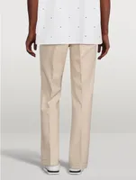 Cotton Gabardine Straight-Leg Pants