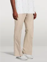 Cotton Gabardine Straight-Leg Pants