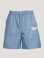 Cotton Shorts With Patch