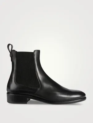 Oddo Double Gancini Leather Chelsea Boots