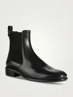 Oddo Double Gancini Leather Chelsea Boots