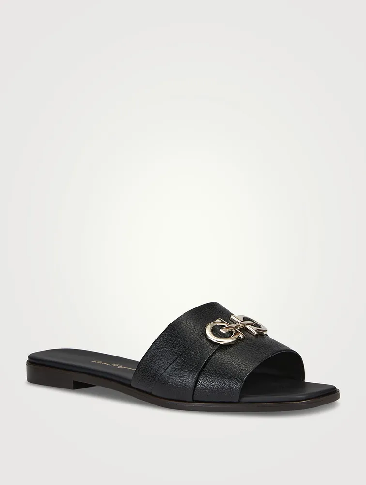 Leather Slide Sandals