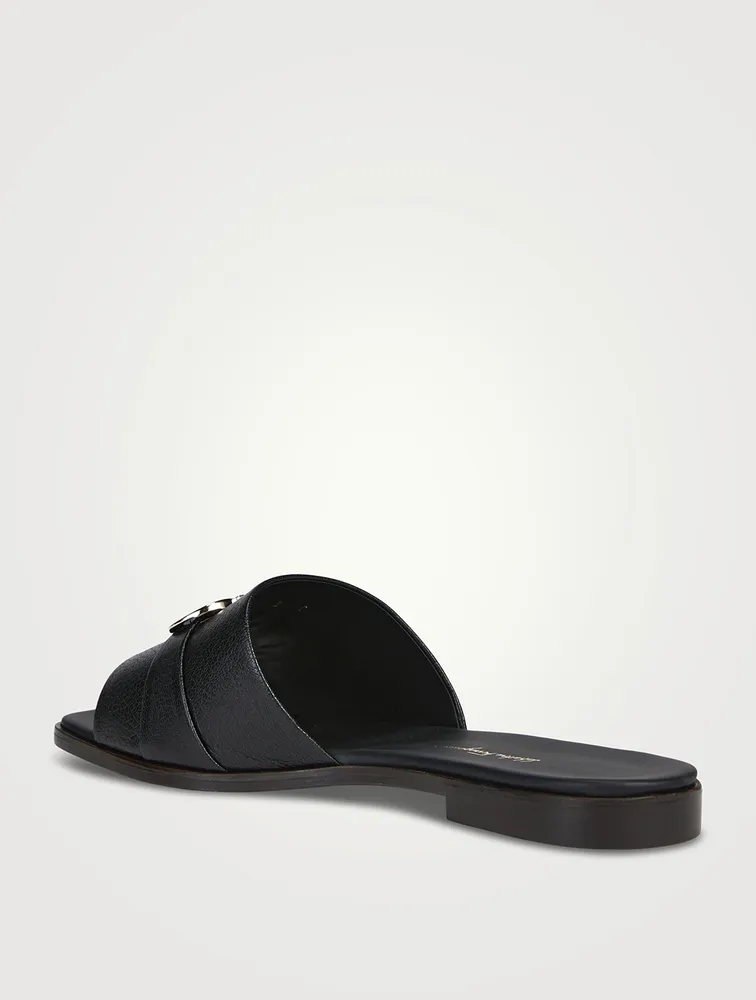 Leather Slide Sandals