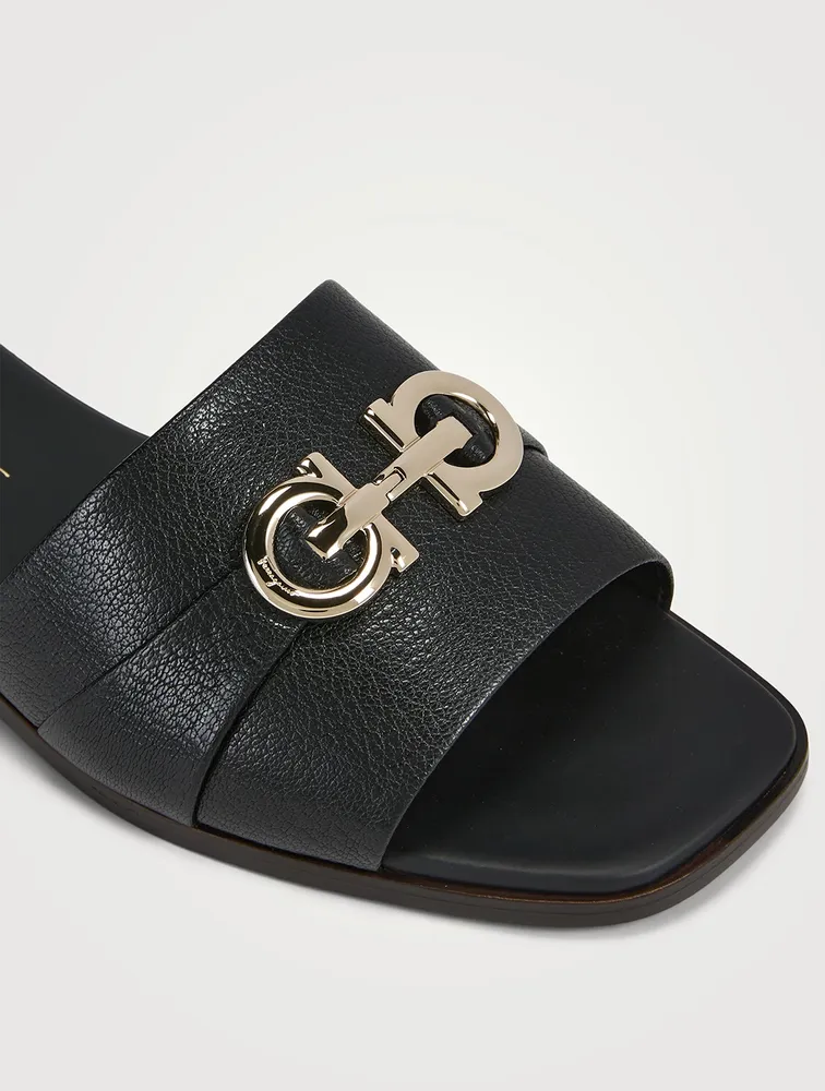 Leather Slide Sandals