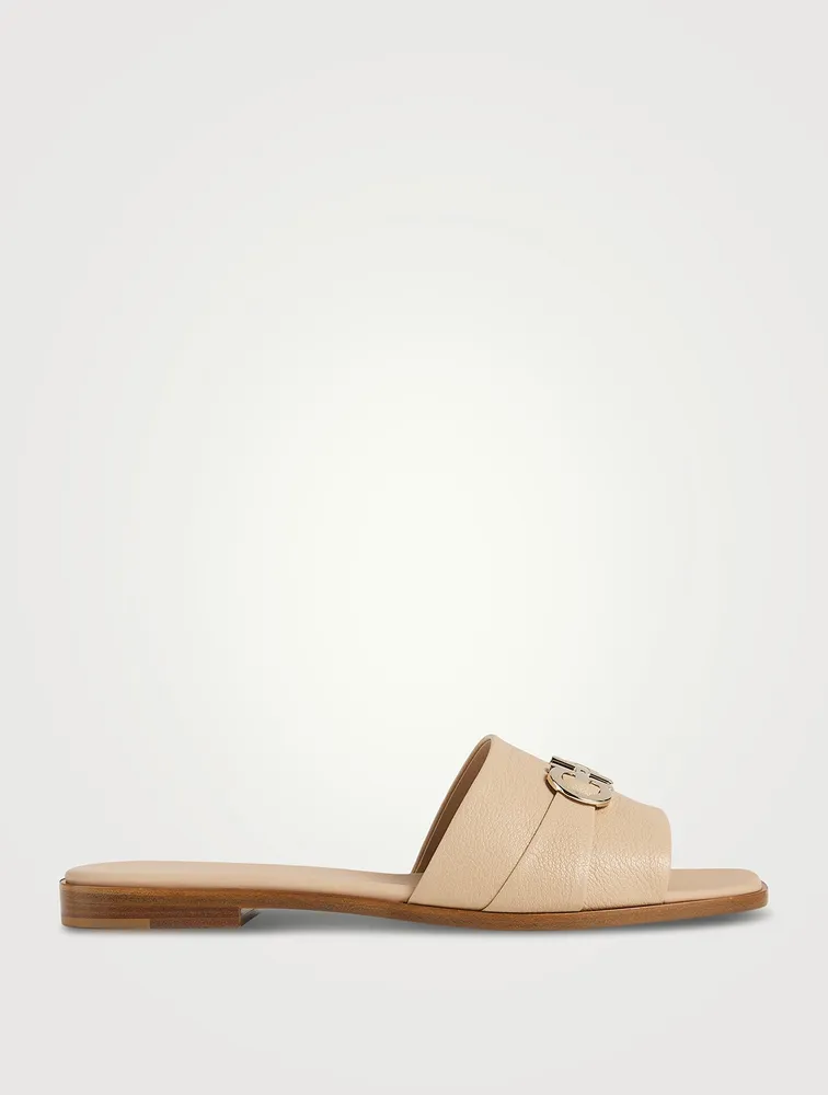 Leather Slide Sandals