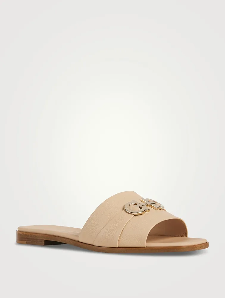 Leather Slide Sandals