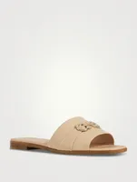 Leather Slide Sandals