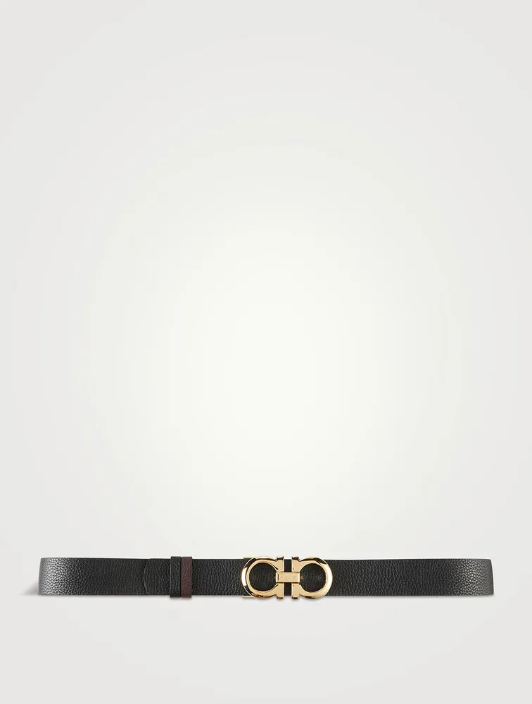 Reversible And Adjustable Gancini Leather Belt