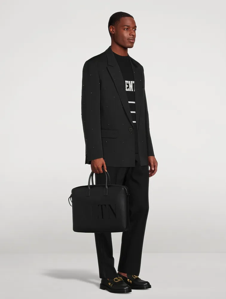 VLTN Leather Briefcase