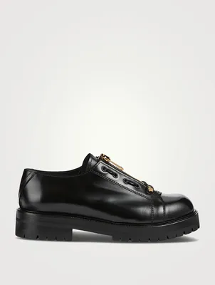 Leather Zip Derby Shoes