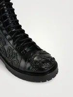 Barocco Leather Combat Boots