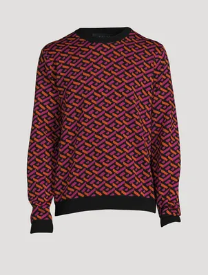 Greca Wool Jacquard Sweater