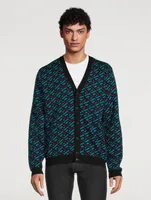 Greca Wool Jacquard Cardigan