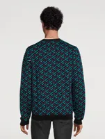 Greca Wool Jacquard Cardigan