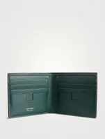 Glossy Leather Bifold Wallet In Croc Print