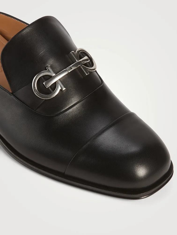 Gancini Leather Mules