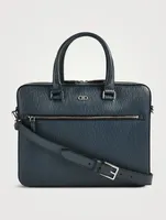 Gancini Hammered Leather Briefcase
