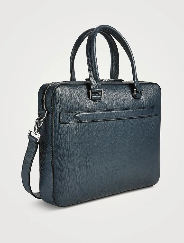 Gancini Hammered Leather Briefcase
