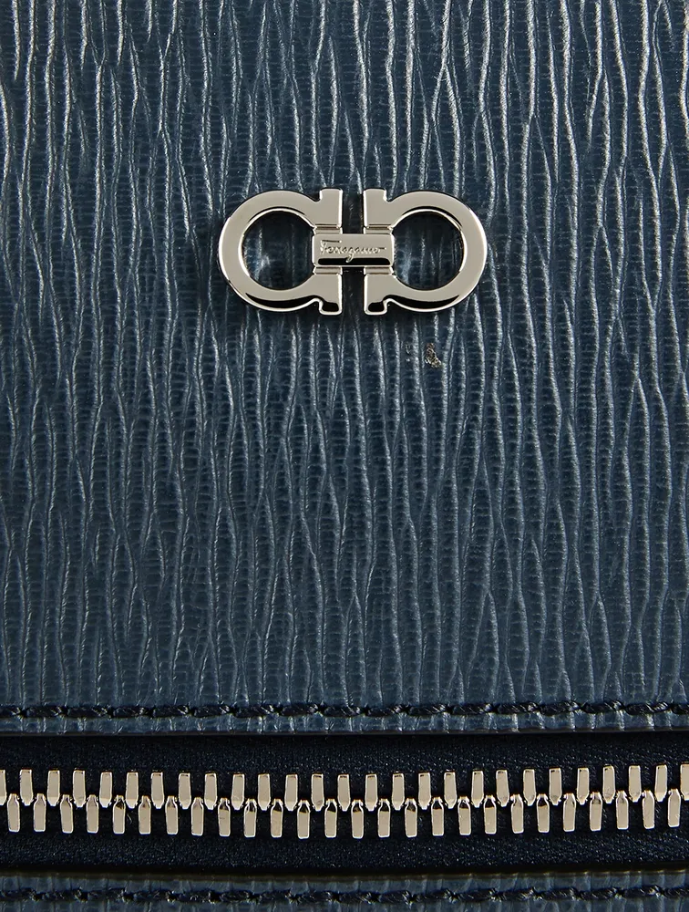 Gancini Hammered Leather Briefcase