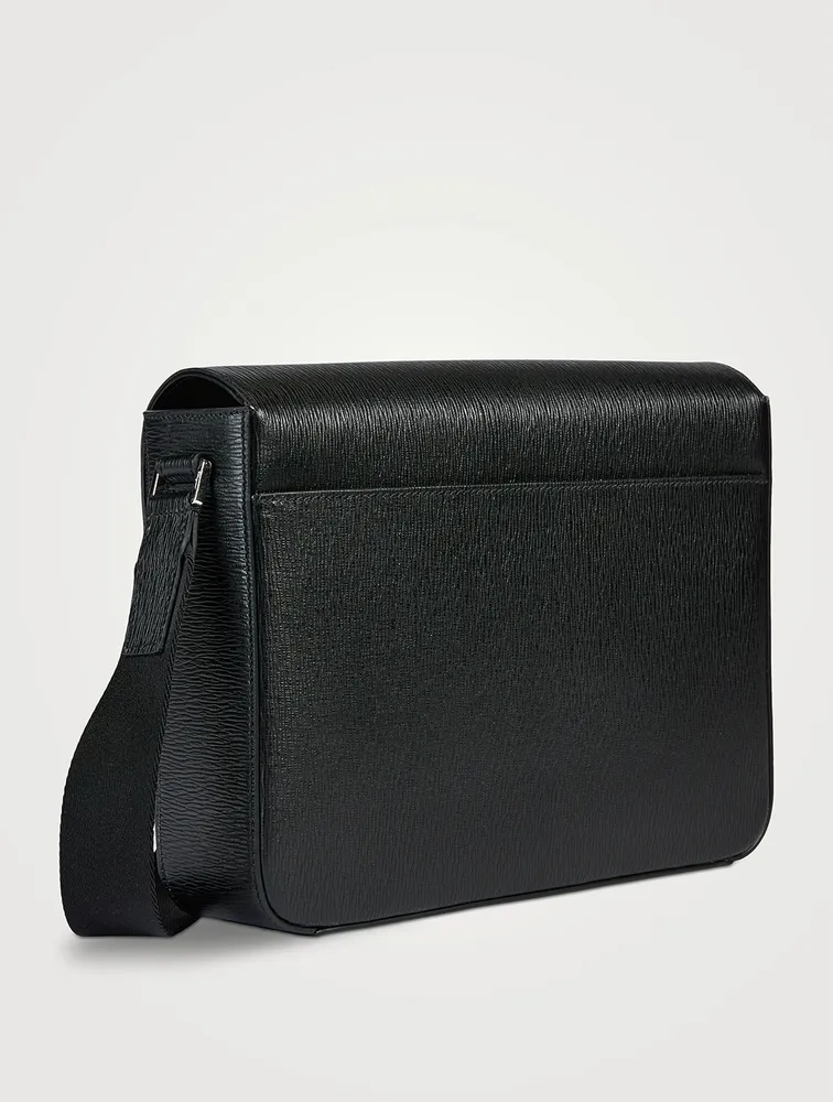 Gancini Leather Messenger Bag