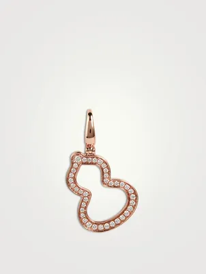 Wulu 18K Rose Gold Pendant With Pink Opal And Diamonds