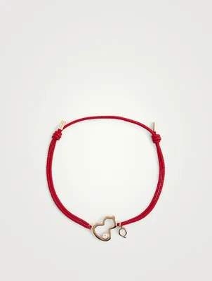 Wulu 18K Rose Gold String Bracelet With Diamond