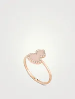 Wulu 18K Rose Gold Ring With Pink Opal And Diamonds