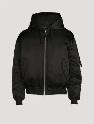 Down Bomber Jacket With Hood