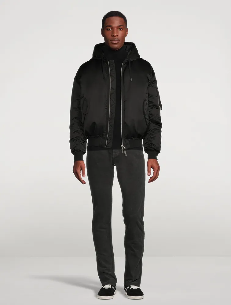Down Bomber Jacket With Hood