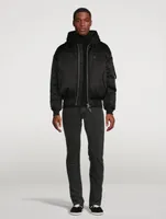 Down Bomber Jacket With Hood