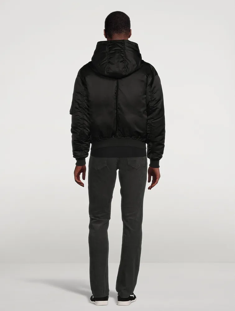 Down Bomber Jacket With Hood