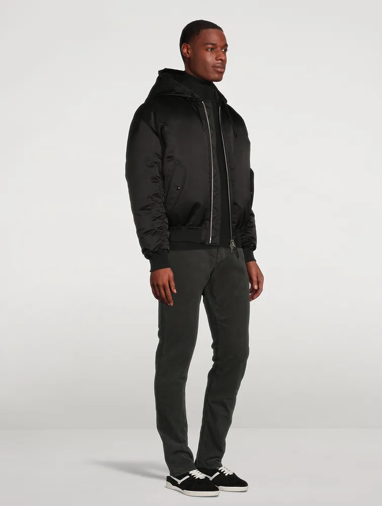 Down Bomber Jacket With Hood