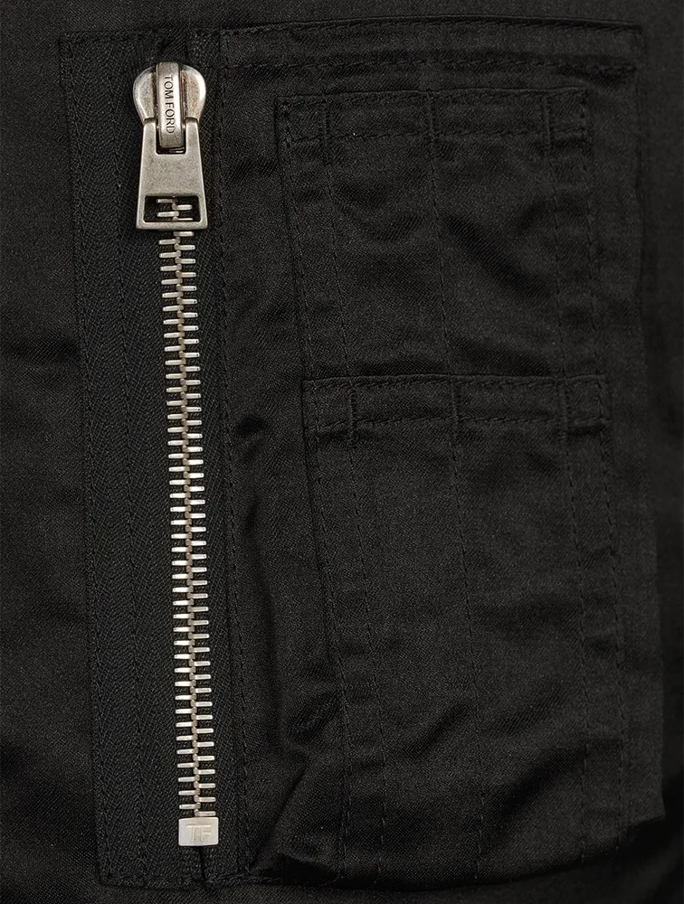 Down Bomber Jacket With Hood